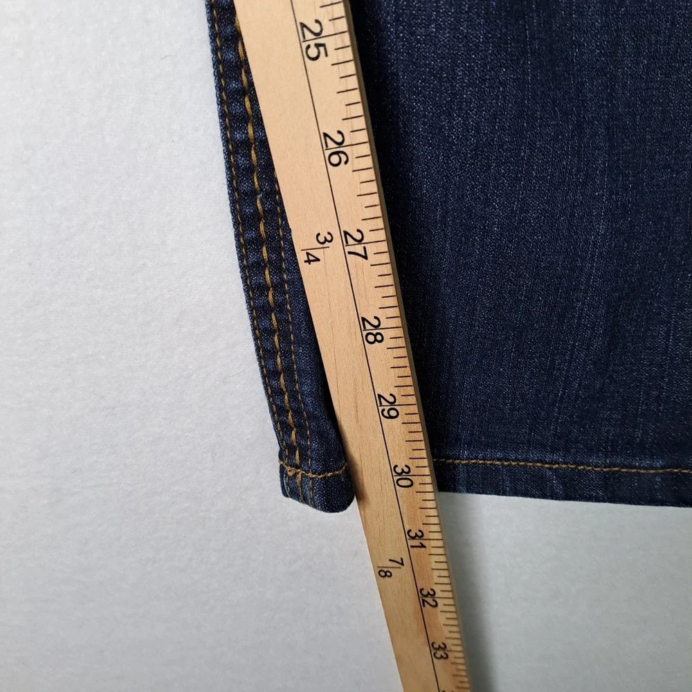 True Religion Becky Big QT Jeans Women 32 Blue Bootcut Contrast Stitch Dark Wash